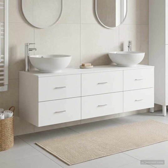 vidaXL Baderomsinnredningssett 3 stk. Hvit 49,5 x 44,5 x 65 cm vidaXL Baderomsinnredningssett 3 stk. Hvit 49,5 x 44,5 x 65 cm