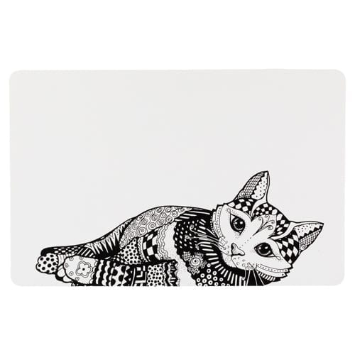 Kattinorge Matskålunderlag Zentangle 44 × 28 cm hvit/sort