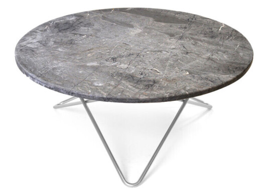 Ox Denmarq O Table salongbord marmor grå, rustfritt stativ Ox Denmarq O Table salongbord marmor grå, rustfritt stativ