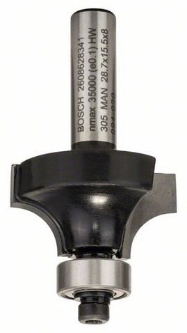 Bosch Avrundingsfres 8 mm for Tre, 15,2 mm Lengde, 53 mm Total Lengde