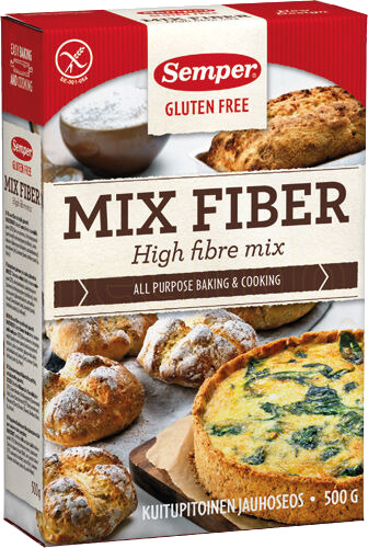 Semper Brødmiks Med Fiber Glutenfri 500g Semper Brødmiks Med Fiber Glutenfri 500g