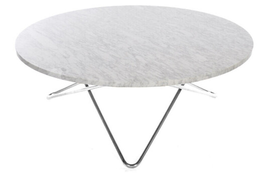 Ox Denmarq Large O Table salongbord marmor carrara, rustfritt stativ