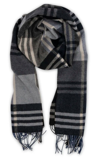 Urban Pioneers Bea Scarf - Blue Check Blå Urban Pioneers Bea Scarf - Blue Check Blå