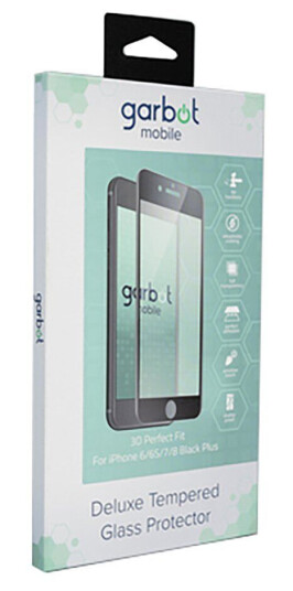 Garbot iPhone 8 Plus / 7 Plus / 6(s) Plus Garbot 3D Perfect Fit Skjermbeskyttelse - Case Friendly - Gjennomsiktig / Svart Kant