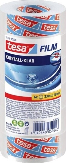 Tesa 57418 00000 02 Klebefilm Krystallklar Transparent 33 M X 19 Mm 6 Stk