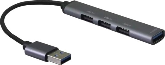 Helos Hub 4In1 Usb-A 3.0 St./3X Usb-A 2.0 Bu. + 1X Usb-A 3.0-Kontakt Plassgrå Høykvalitets Aluminiumshus Opptil 5 Gbit/S Takket Være Usb 3.0-Standard Plug & Play Usb-A 3.0-Kontakt Hub Med 3X Usb-A 2.0-Kontakt. Og 1X Usb-A 3.0 Bu.  Premium  Ce