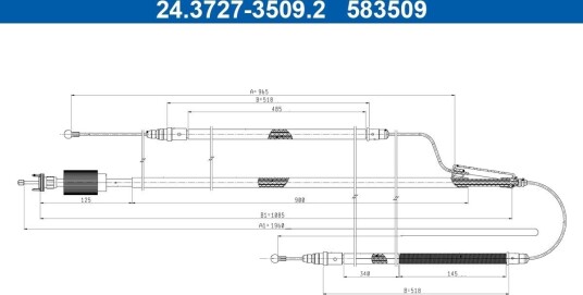 ATE 24.3727-3509.2 Tautrekk, håndbremse