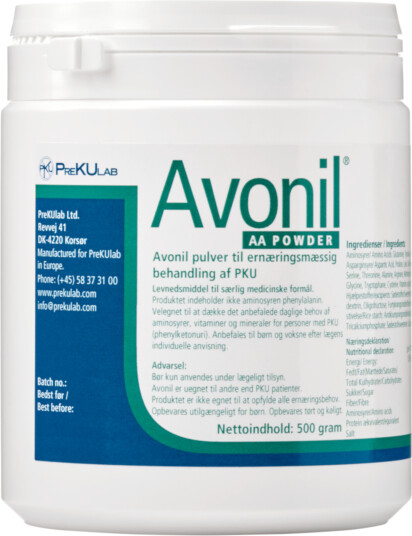 Avonil PKU AA pulver 500 g Avonil PKU AA pulver 500 g