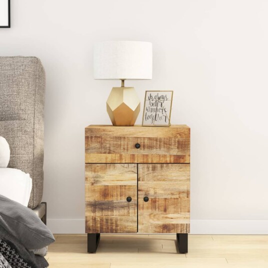 Nattbord 50x33x60 cm heltre mango og konstruert tre 8720845578879