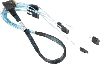 Supermicro   Sas Intern Kabel   1X8 Slim Sas Sff 8654 Hann Venstreivinklet Til Sata Hann   70 Cm