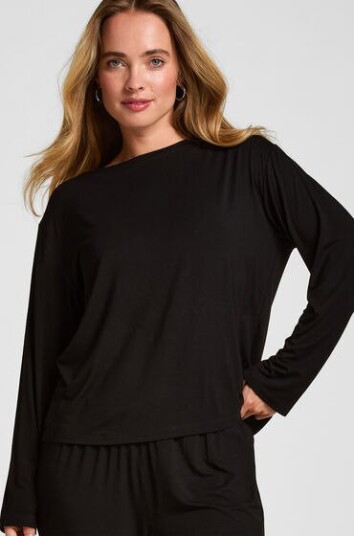Hunkemöller Pysjamastopp Langermet Jersey Svart