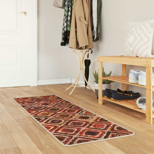 Teppe Runner MARSA Flerfarget 50 x 200 cm Polyester og PVC Teppe Runner MARSA Flerfarget 50 x 200 cm Polyester og PVC