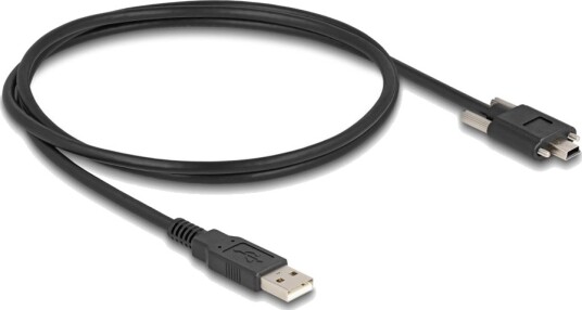 Delock Usb 2.0 Kabel Type A Hann Til Type Mini B Hann Med Skrueavstand 13 Mm 1 M Svart