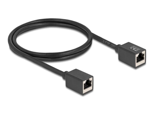 Delock Netzwerk Verlängerungskabel Kupplung Rj45 Buchse Zu Rj45 Buchse Cat.6A S/Ftp 1 M Schwarz