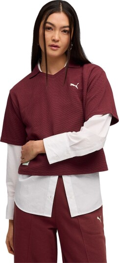 PUMA Class Relaxed Pinnacle Polo T skjorte Dame Bordeaux M