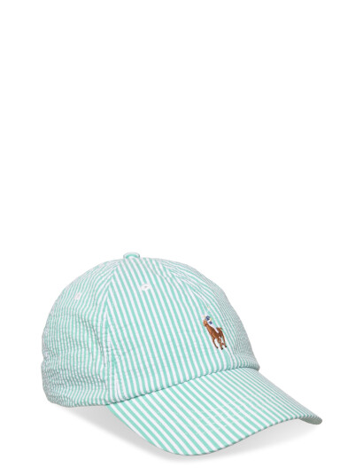 Polo Ralph Lauren Seersucker Ball Cap Green ONE SIZE Polo Ralph Lauren Seersucker Ball Cap Green ONE SIZE