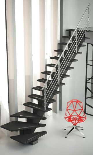 Plassbesparende Trapp Byggera Gomera L form Design 1