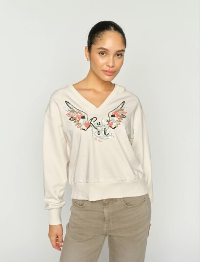 MOS MOSH Mmcosette V Ls Spring Sweatshirt   Cream   S