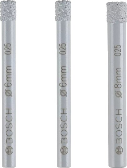 Bosch 2 607 011 626, Diamantdrillbor, 8 Mm, Myk Flis, Stein, Flis, 66 Mm, Hengende Boks, 3 Stykker