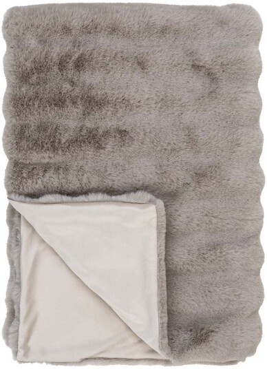 Galena pledd 130x180cm immitert skinn beige.