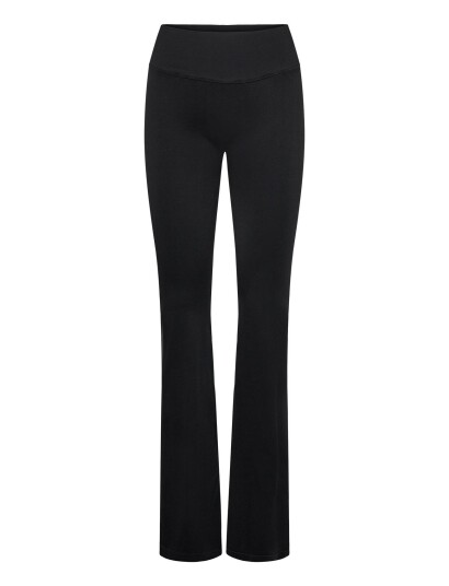 STRONGER Seamless Contour Ribbed Bootcut Leggings   Black   L