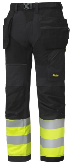Snickers Workwear 6931 FlexiWork Arbeidsbukse varsel, gul/svart Varsel, Gul/Svart, Klær