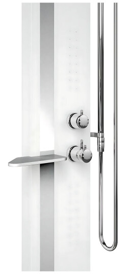 Novellini Line 1 Dusjpanel Hvit Matt/Sølv