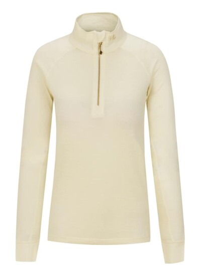 WoolLand Rena Merino Half zip Ulltrøye Dame Ivory M WoolLand Rena Merino Half zip Ulltrøye Dame Ivory M