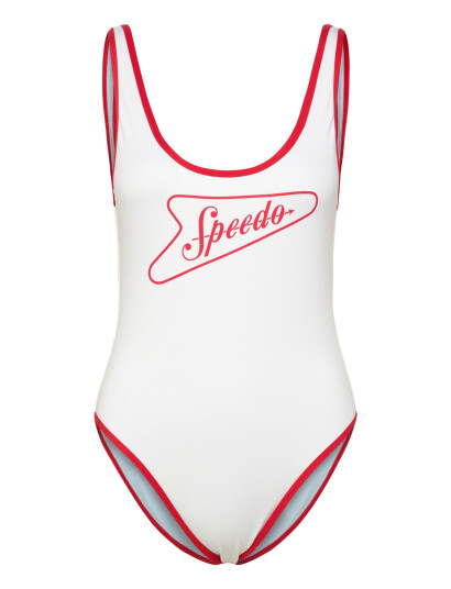 Speedo Solid Bound Scoop One Piece White L