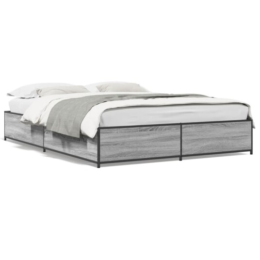  Sengeramme grå sonoma 135x190 cm konstruert tre og metall 8721102610509