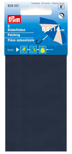 Selvklebende reparasjonslapper 2stk. 6,5x14 cm mørk blå nylon