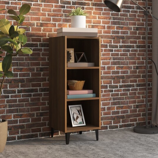 vidaXL Skjenk brun eik 34,5x32,5x90 cm konstruert tre