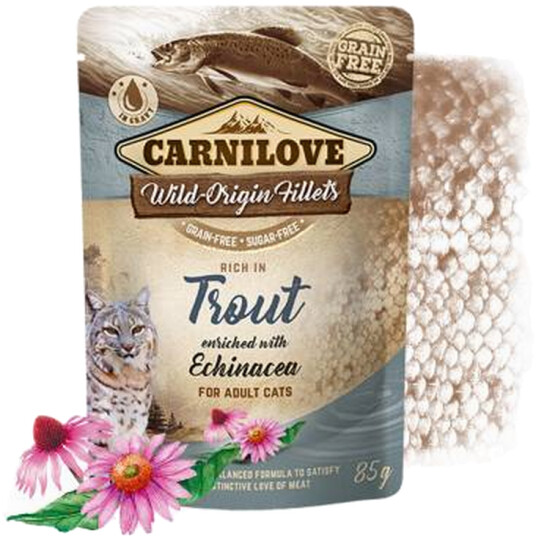 Cat Pouch Trout Beriket Med Echinacea 85 G X 24 Stk.