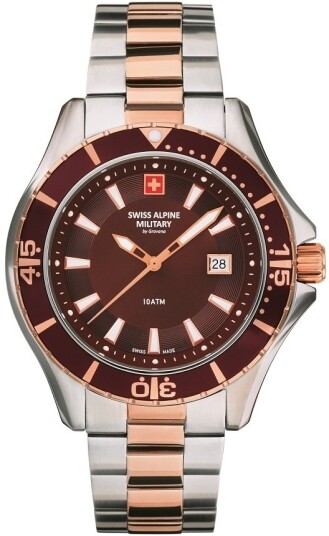 Swiss Alpine Military Herreklokke 7040.1156 Nautilus Brun/Stål Ø46