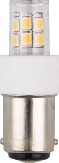 Spl BA15d 2,1W LED rørpære 4,7cm 2700K klart glass Kulør : Varm Spl BA15d 2,1W LED rørpære 4,7cm 2700K klart glass Kulør : Varm