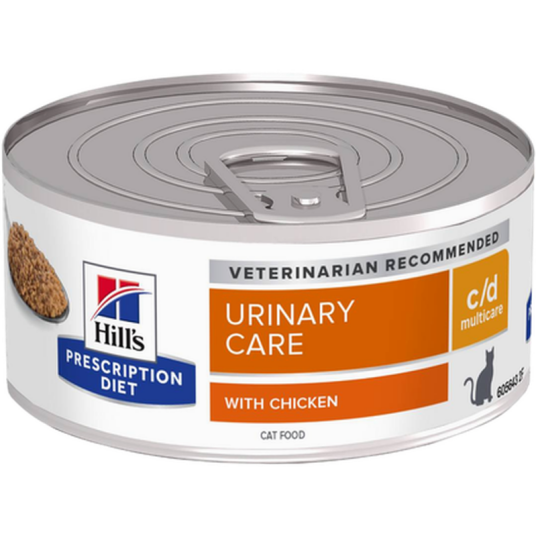 C/D Multicare Minced Chicken Canned Wet Cat Food 156 G X 24 Katt Hill"S Prescription Diet Feline
