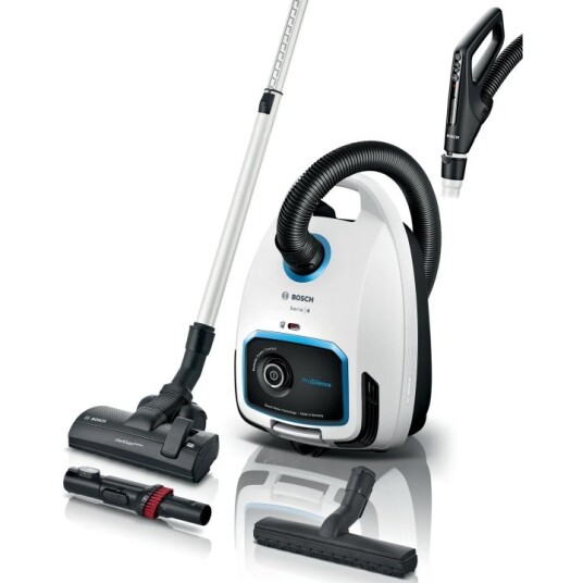 Bosch Serie 6 ProSilence Gulvstøvsuger 700W Hvit med HEPA-filter BGB6SIL1 Bosch Serie 6 ProSilence Gulvstøvsuger 700W Hvit med HEPA-filter BGB6SIL1