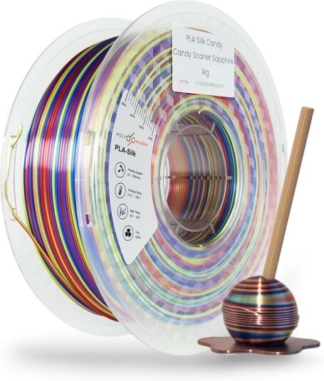 Polyalkemi Pla Silk Candy Scarlet Sapphire (Blue Gold Red)