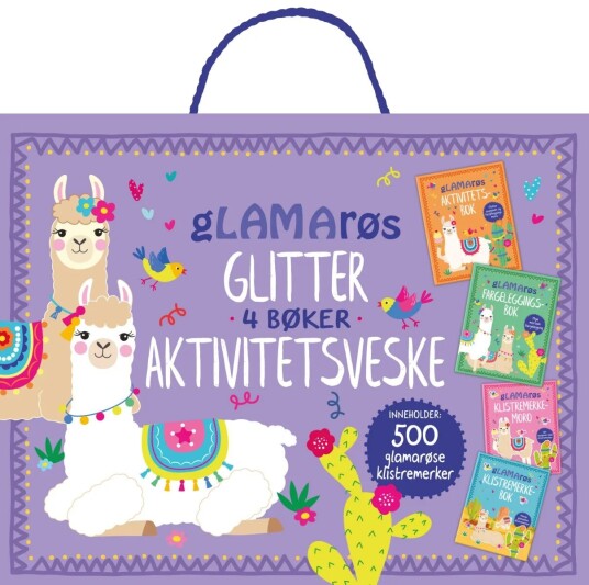 Glamarøs Glitteraktivitetsveske. 4 Bøker. 500 Glamarøse Klistremerker