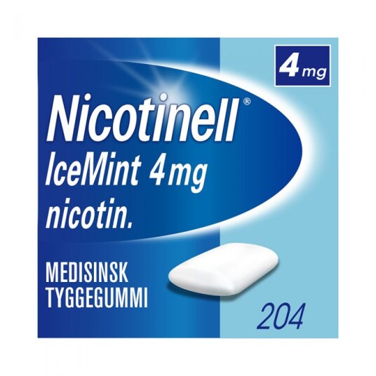 Nicotinell Tyggegummi 4mg Icemint 204 ENPAC Nicotinell Tyggegummi 4mg Icemint 204 ENPAC