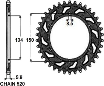 Kjedehjul SUNSTAR 1-3619-48