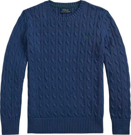 Ralph Lauren Kids Cable Knit Cotton Sweater Blue L