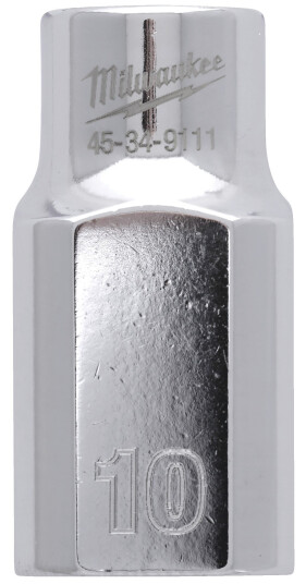 Milwaukee 1/2" Kort Pipe 10mm med Fire Flate Sider