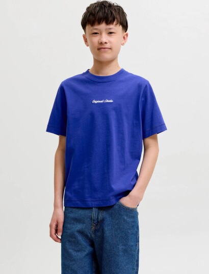 Jack & Jones Jornorrebro Emb Tee Ss Cn Noos Jnr Blue 152