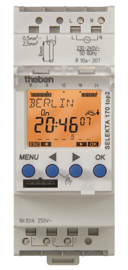 Theben 1704100 Koblingsur 24 V vekslende kontakt Elfordeling & strømforsyning
