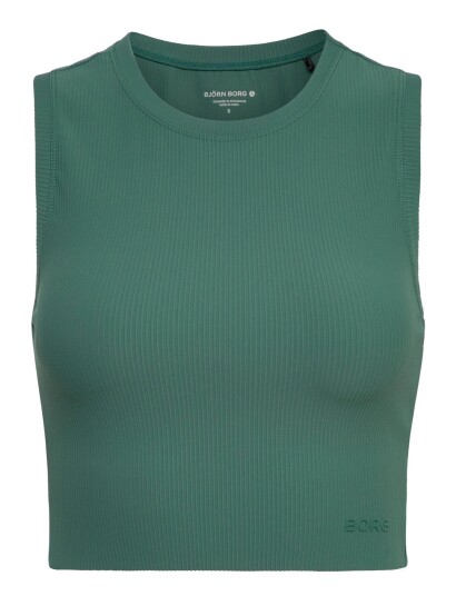 Björn Borg Studio Ribbed Cropped Tank Top - Green - M Björn Borg Studio Ribbed Cropped Tank Top - Green - M