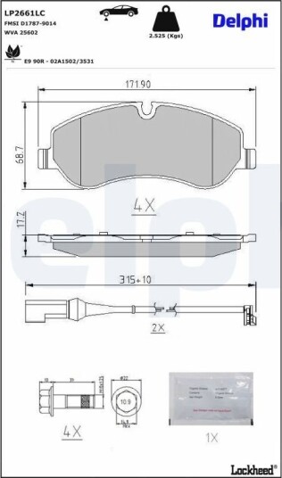 DELPHI LP2661LC Bremseklosser