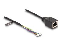 Delock - Nettverkadapterkabel - 6 pin header, 4 pin header (hunn) til RJ-45 (hunn) - 30 cm - 4 mm - CAT 5e - svart