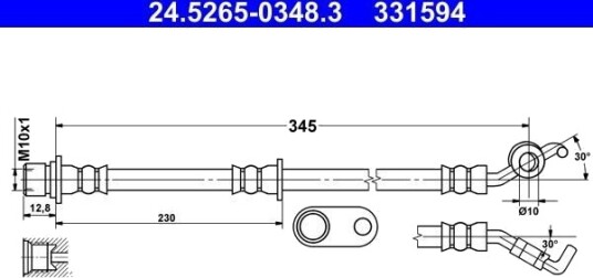 ATE 24.5265 0348.3 Bremseslange ATE 24.5265 0348.3 Bremseslange