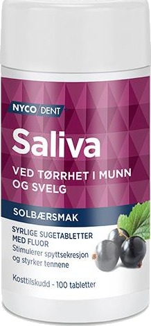 Nycodent Saliva sugetabletter solbær 100 stk